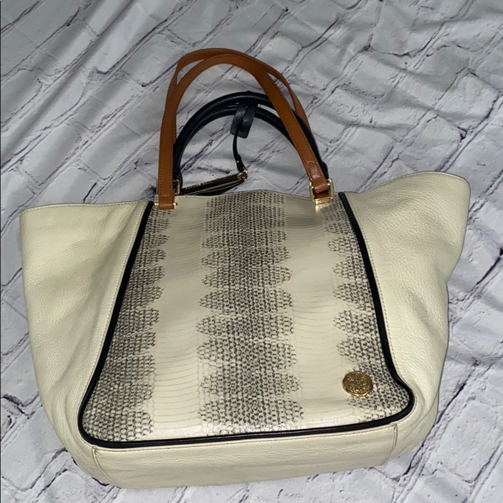 Vince Camuto Snake Skin Tote EUC